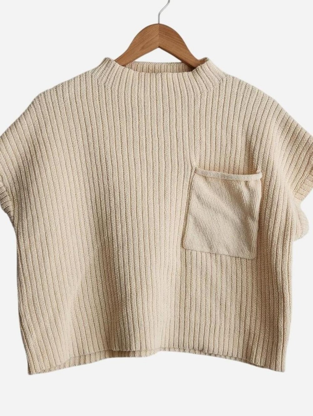Cream Cotton Knit Top